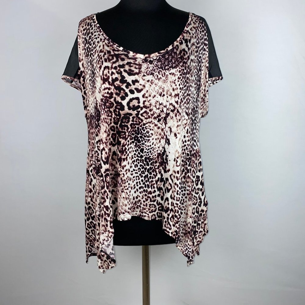 JLo By Jennifer Lopez M Animal Print Blouse Top